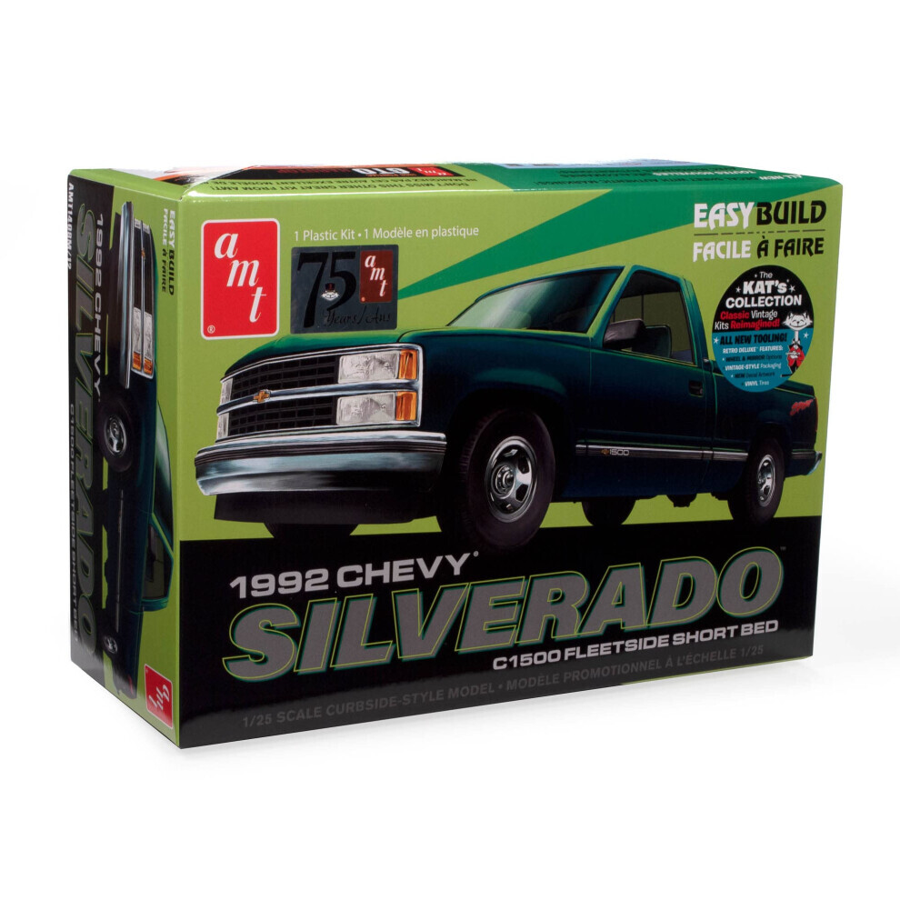Maxpower Amt 1992 Chevrolet Silverado Shortbed Fleetside Pickup Easy Build 1:25 Scale Model Kit