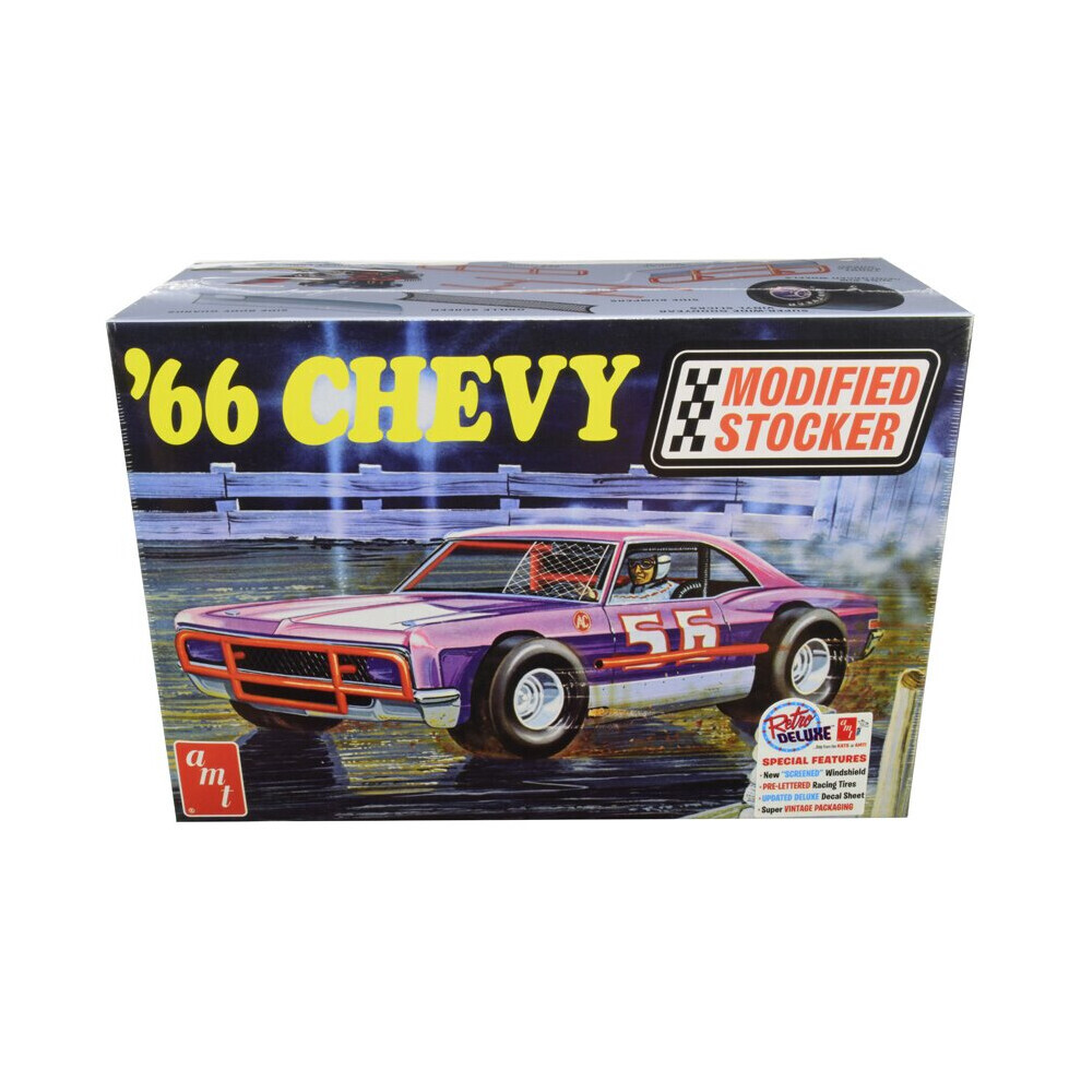 Maxpower Amt Skill 2 Model Kit 1966 Chevrolet Impala Modified Stocker 1/25 Scale Model By Amt