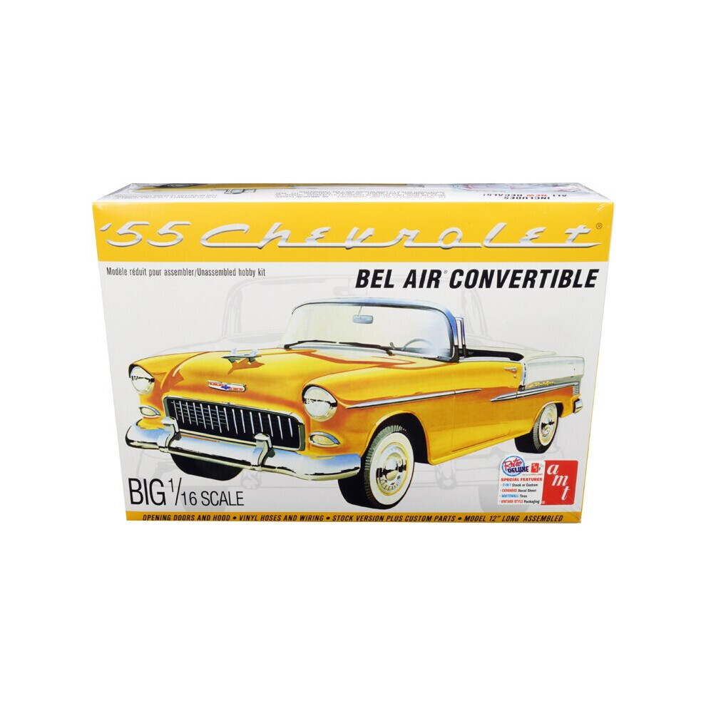 Maxpower Amt Skill 3 Model Kit 1955 Chevrolet Bel Air Convertible 2 In 1 Kit 1/16 Scale Model By Amt