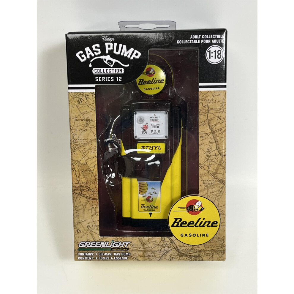Maxpower Beeline Gasoline Vintage Gas Pump Collection Series 12 1:18 Scale Greenlight 14120A