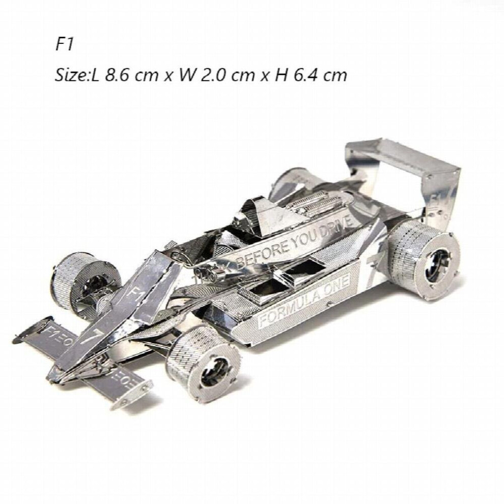 3D Metal Puzzles Formula One Car Stainless Steel Metal Alloy Assembly Model Puzzles Kits Toys For Adult