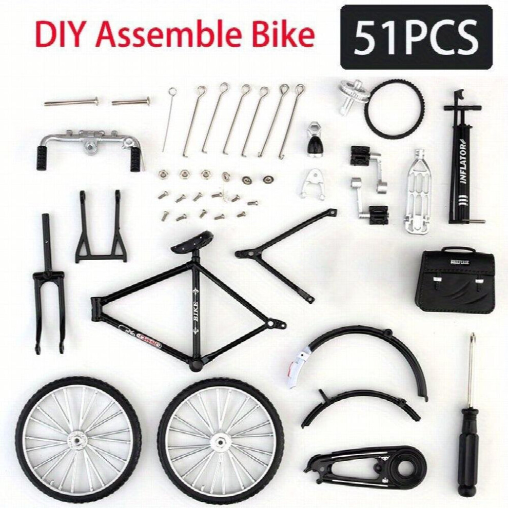 Maxpower 51Pcs Diy Retro Bicycle Model Ornament Alloy Metal Mini Bike Sliding Assembled Version Collection Toys For Adult Christmas Assembling