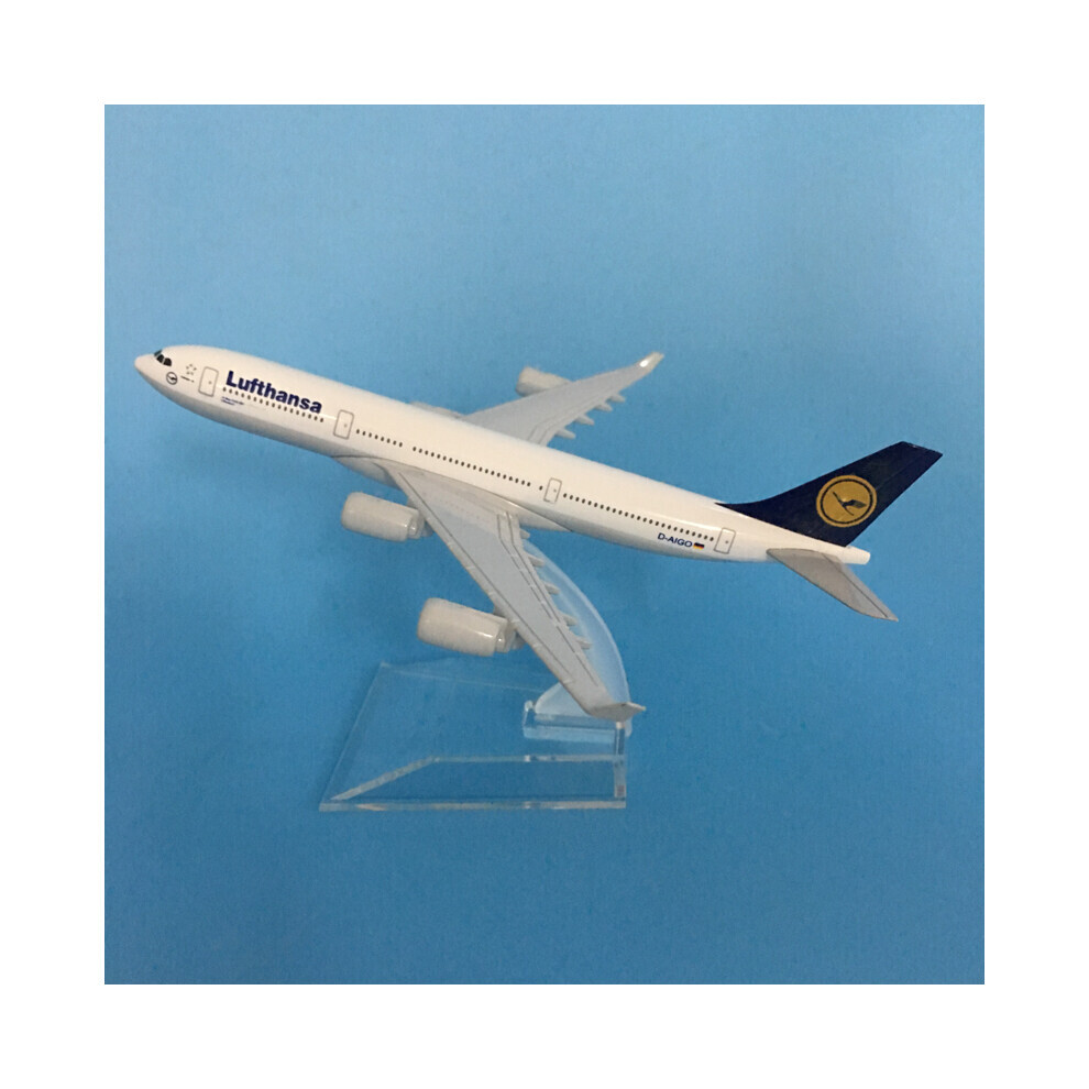 Maxpower (Lufthansa Airbus 340) 16Cm Lufthansa Airbus A340 Plane Model Airplane Model Airbus Aircraft Model 1:400 Diecast Metal Airplanes