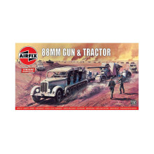 AIRFIX A02303V 88 mm Flak Gun & Tractor Vintage Classics 1:76 Kit de modèle militaire