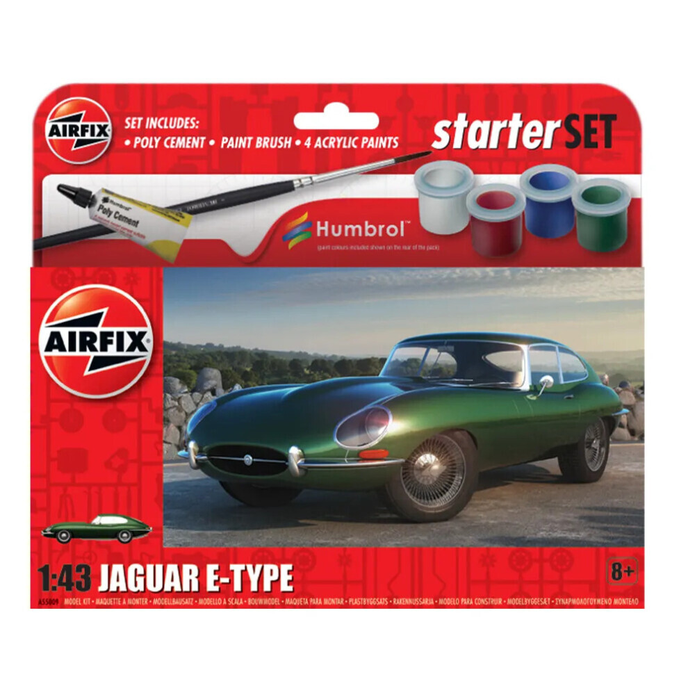 Maxpower Airfix A55009 Jaguar E-Type Gift Set 1:43 Scale Model Kit