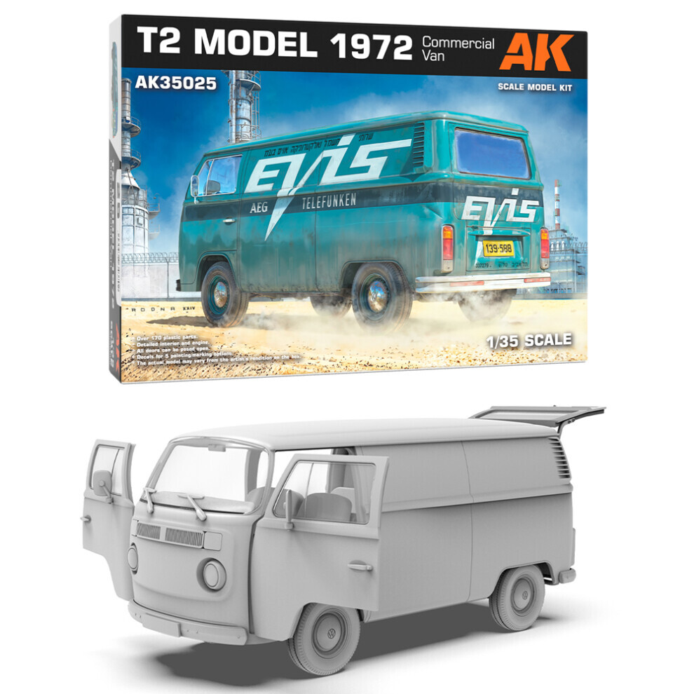 Maxpower Ak Interactive 35025 T2 Model 1972 Commercial Van 1:35 Model Kit