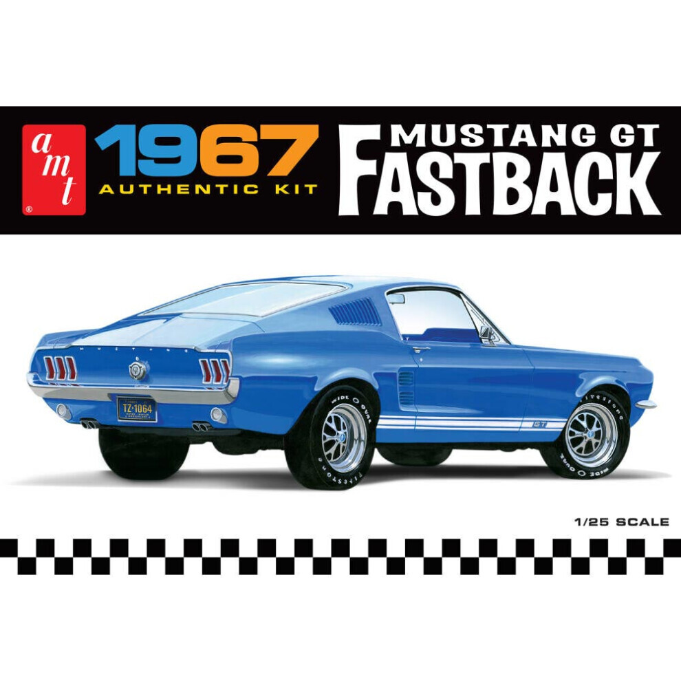 Maxpower Amt 1241 1967 Ford Mustang Gt Fastback 1:25 Plastic Model Kit