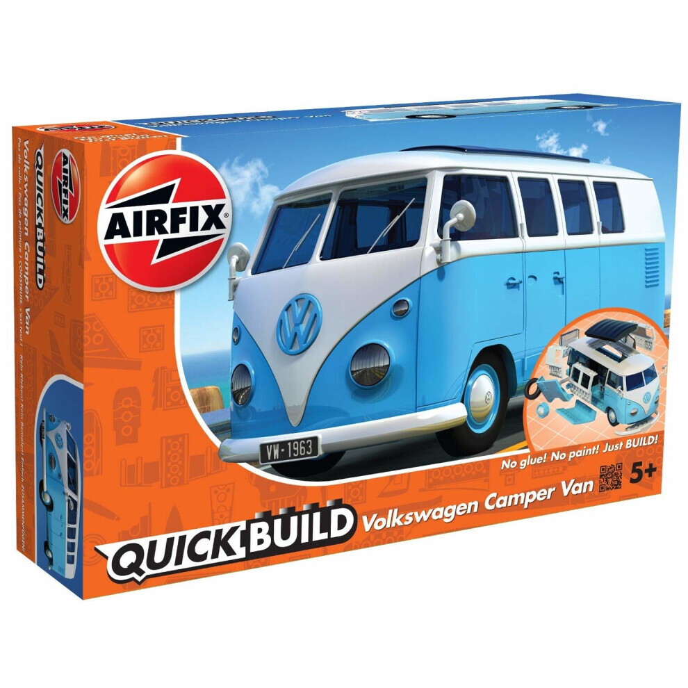 Maxpower Airfix J6024 Quick Build Vw Camper Van Model Vehicle Toy, Blue