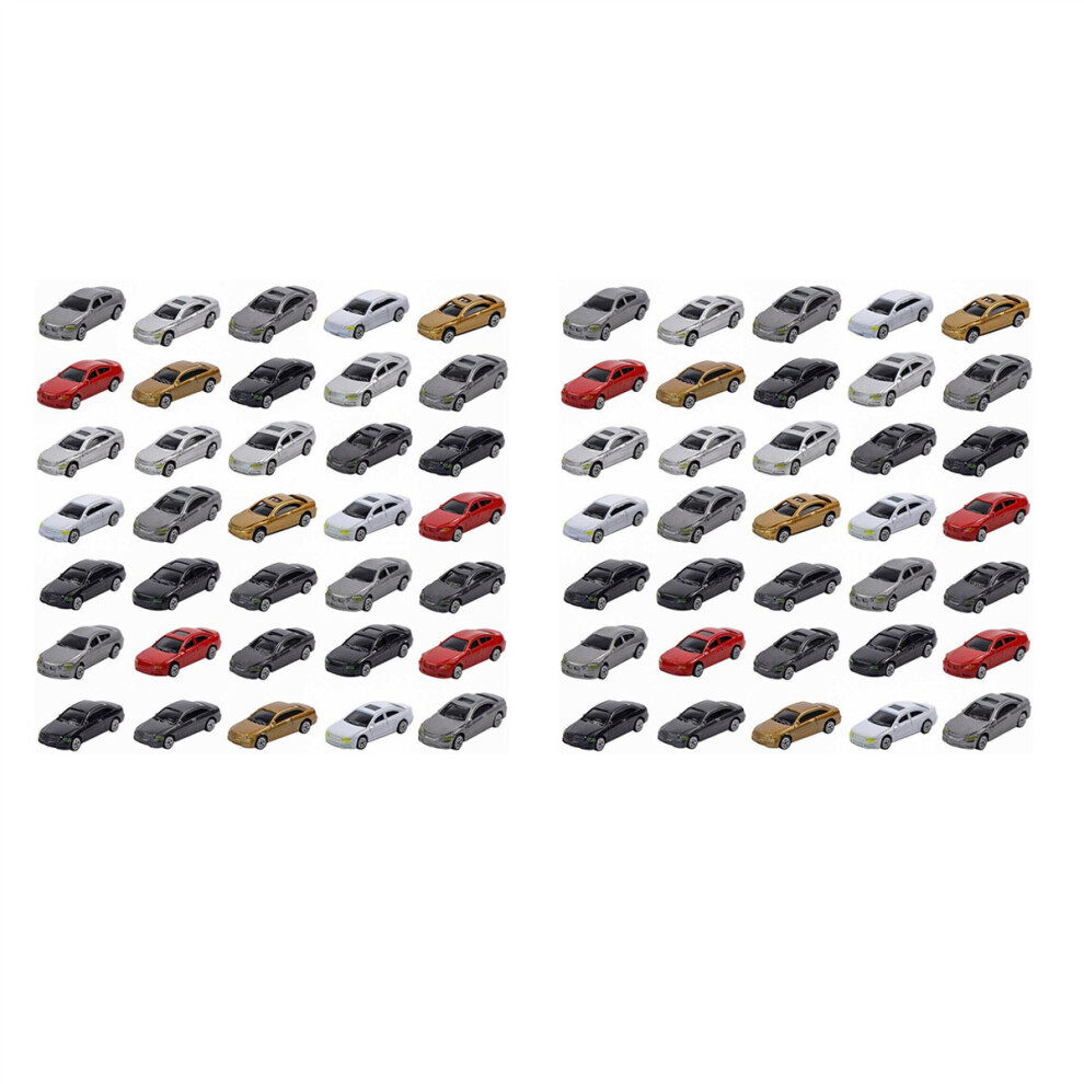 Maxpower 100Pcs 1:87 Ho Scale Model Car Painted Car Models Ho/Tt Scale Railway Modeling Making Mat