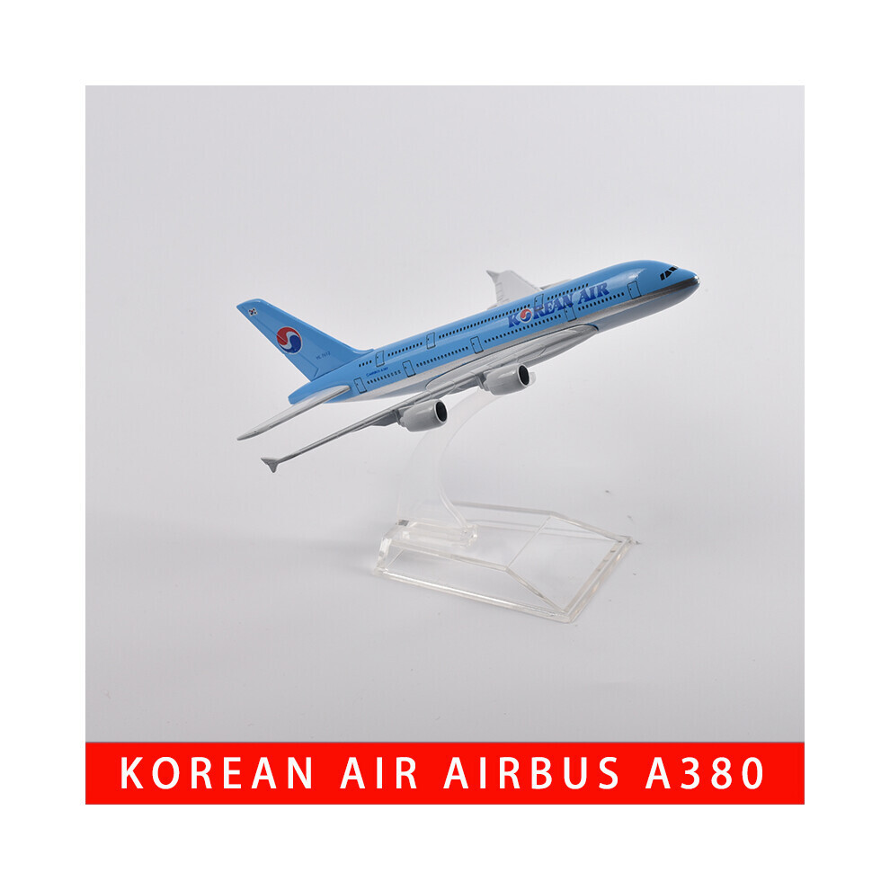 Maxpower (Korean Air A380) 16Cm Korean Air Boeing 747 Plane Model Aircraft Diecast Metal 1/400 Scale Airplane Model Gift Collection