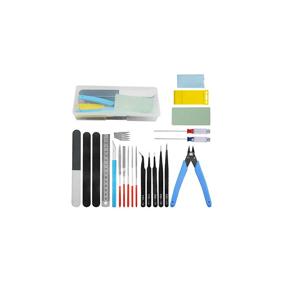 Maxpower 22 Pcs Gundam Model Tools Kit Modeler Basic Tools Hobby Building Tools Kit For Car Model Building Repairing