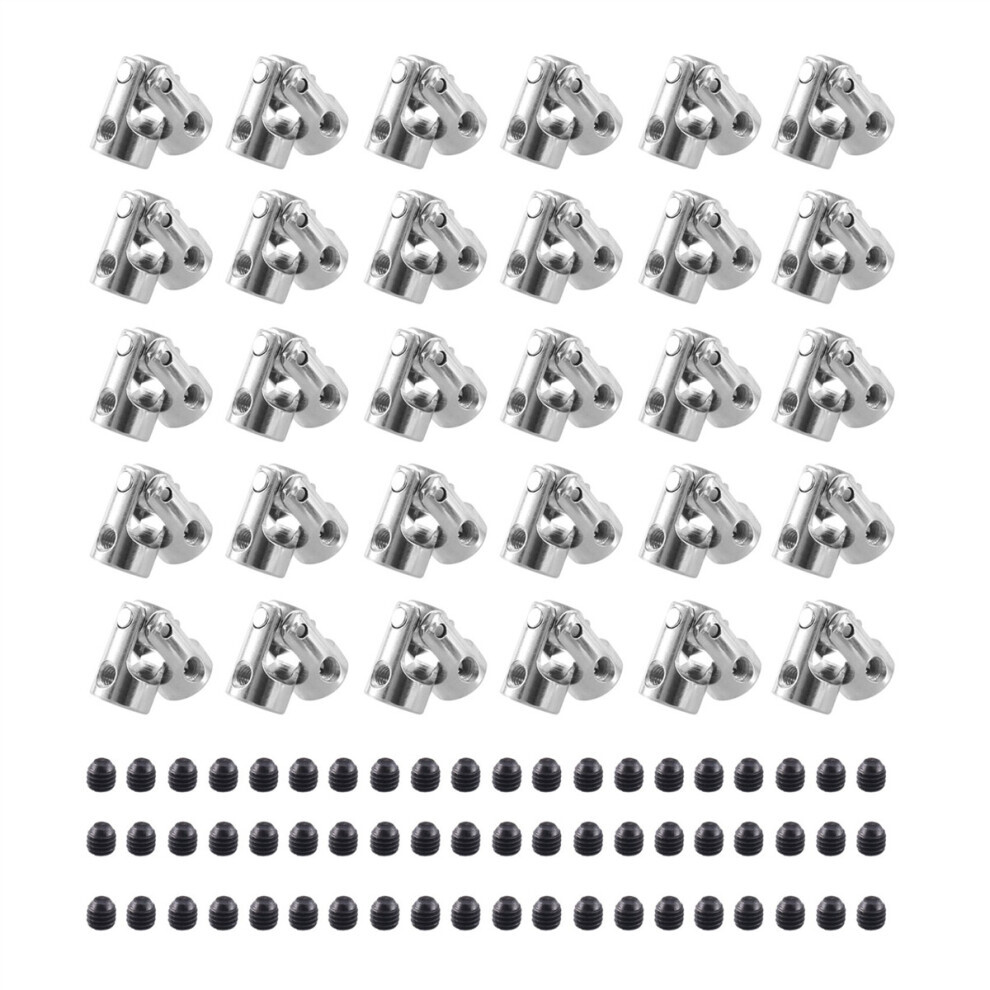 Maxpower 30Pcs 3Mmx3.17mm Universal Joint Coupling For Model Car Universal Joint Steering Gear Joint Shaft Cardan Coupling