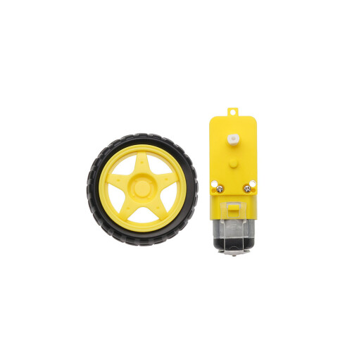 3-6V Dual Axis Gear Motor with 65mm Rubber Wheel 2