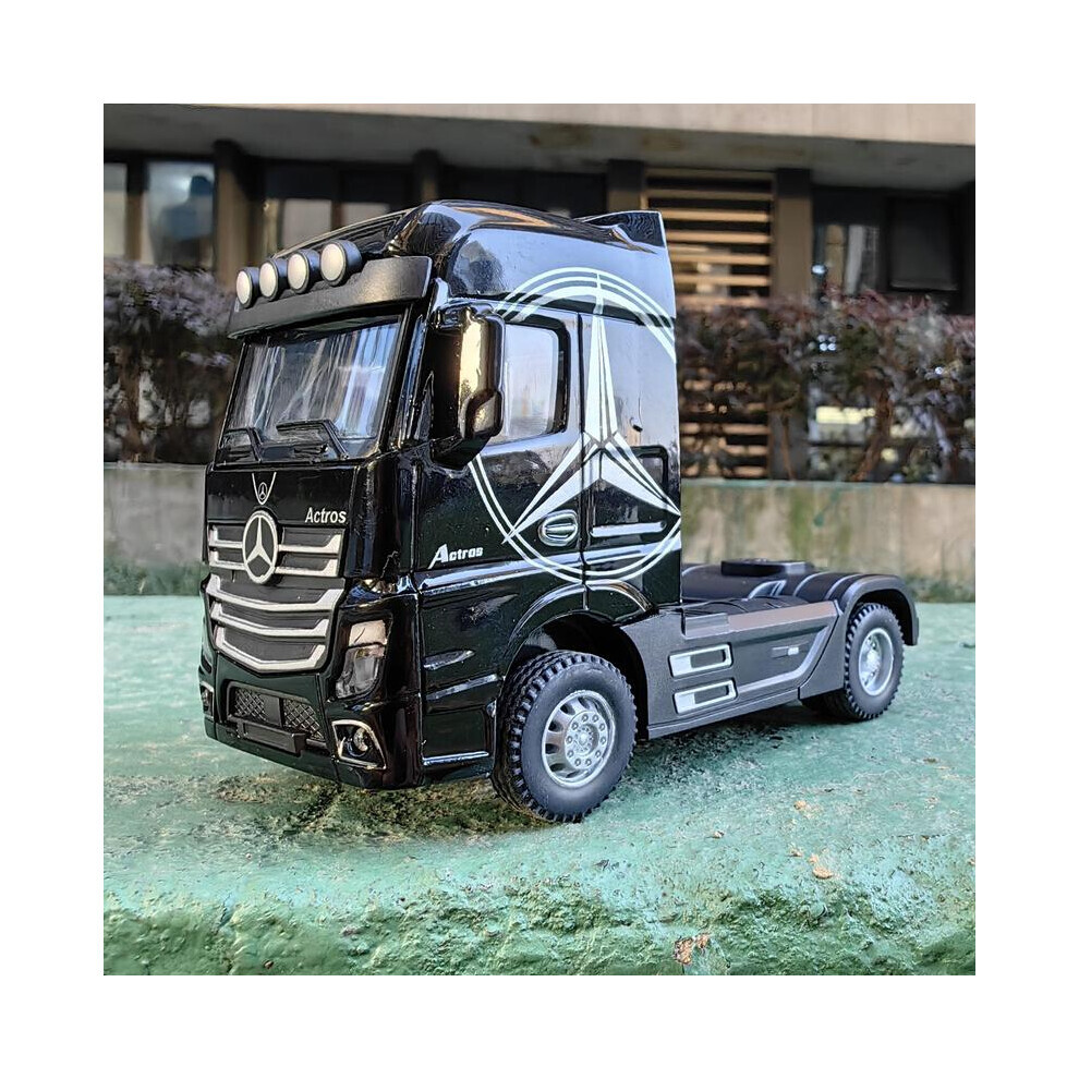 Maxpower (Truck Head ) 1:50 Large Diecast Alloy Truck Car Model Toys Container Pull Back Sound And Transport Vehicles Black/Light