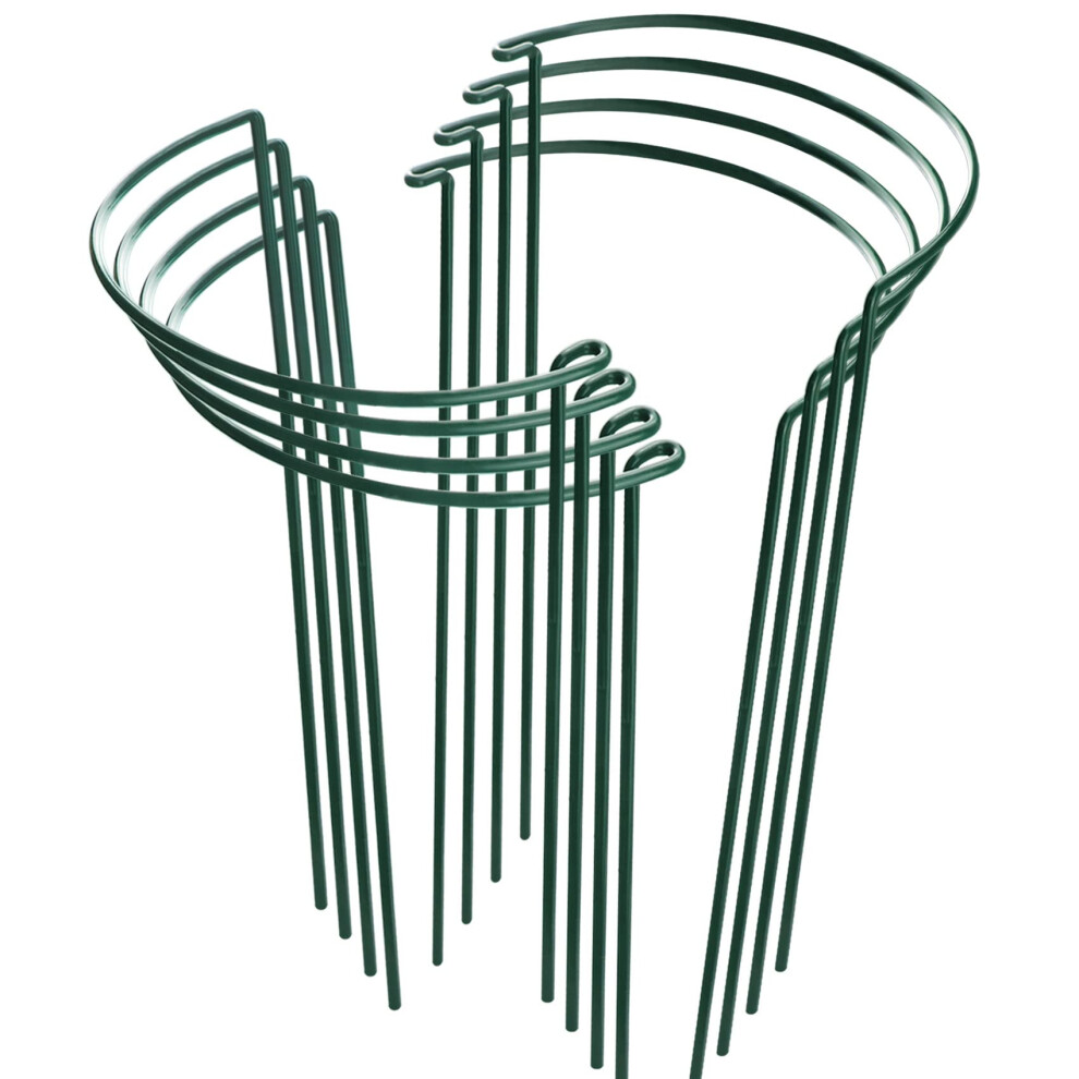 HiGift Lot de 8 tuteurs de support pour plantes en m   tal demi-rond pour jardin