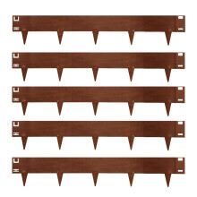 (Pre-Rusted) Metal Lawn Edging Garden Border - 5 Pieces