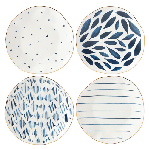 Lenox Blue Bay, set de placi de desert de 4 piese de 4,05 lb