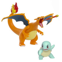 Pakiet Pokémon Fire and Water Battle Pack – zawiera 4,5-calowego Charizarda Flame Action i 2-calowe figurki Squirtle’a – wyłącznie dla Amazon