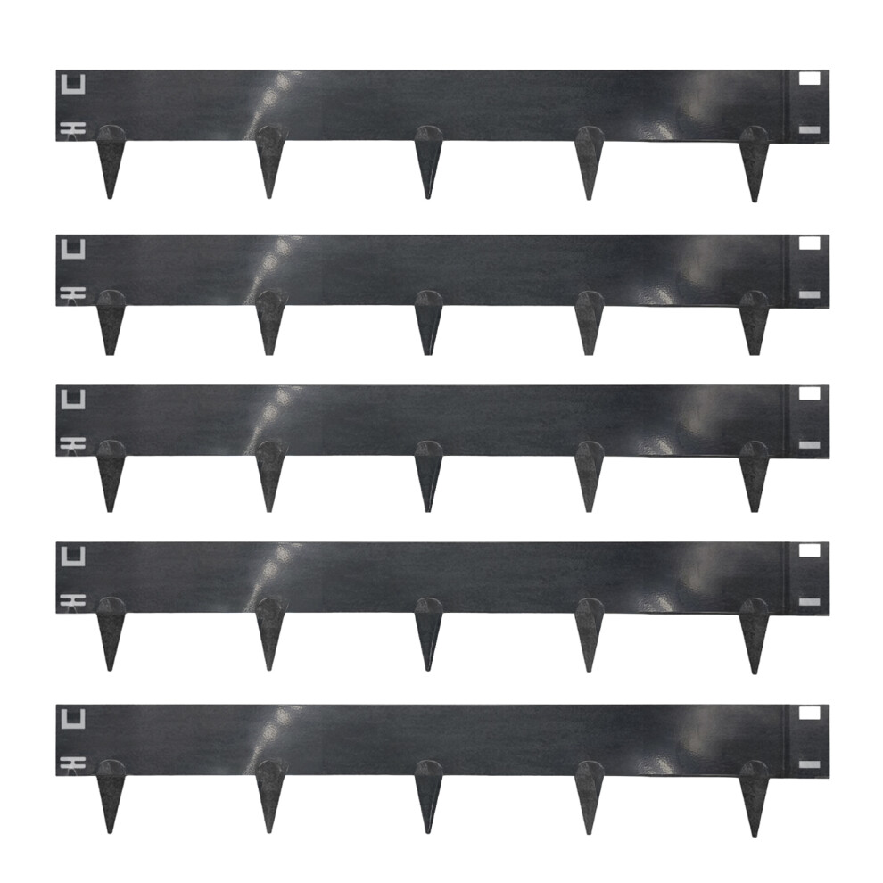 Nicoman ( Grey) Metal Lawn Edging Garden Border - 5 Pieces Anthracite/Grey