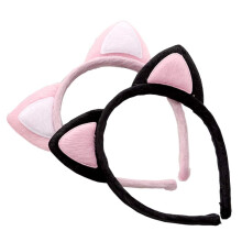 UPSTORE 2 stuks schattige kattenoren hoofdbanden fluwelen doek verpakt plastic hoofddeksels prinses haarbanden haar hoepel gunsten vakantie cosplay f
