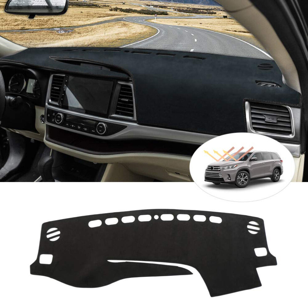 Cartist Custom Fit For Dash Cover Mat Toyota Highlander 2014-2019 Accessories Suede Dashboard Cover Nonslip Dashboard Mat Protector Sunshade No Glare 747966655850