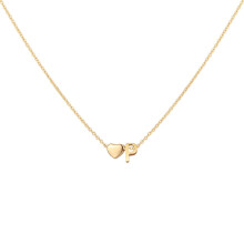 Indledende hjertehalsk?de 18k guldbelagt rustfrit st?l lille hjerte bogstav p halsk?de personaliseret monogram navn halsk?de til kvindelige piger