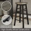 (Black) Wooden Revolving Swivel Dining Kitchen Bar Stool 3