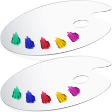 Paleta de vopsea acrilica 2 buc 11,8 x 7,9 inci cu orificiu pentru degetul mare de DUGATO Tava de amestecare a vopselei acrilice antiaderenta n