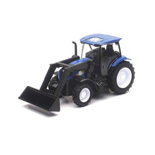 New-Ray Toys 32123 Odliatok z liateho polnohospod rskeho traktora New Holland T6 s nakladacom modr