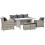 Outsunny Outsunny 6Pcs Rattan Sofa Set Coffee Table Footstool Outdoor w/ Cushion 9