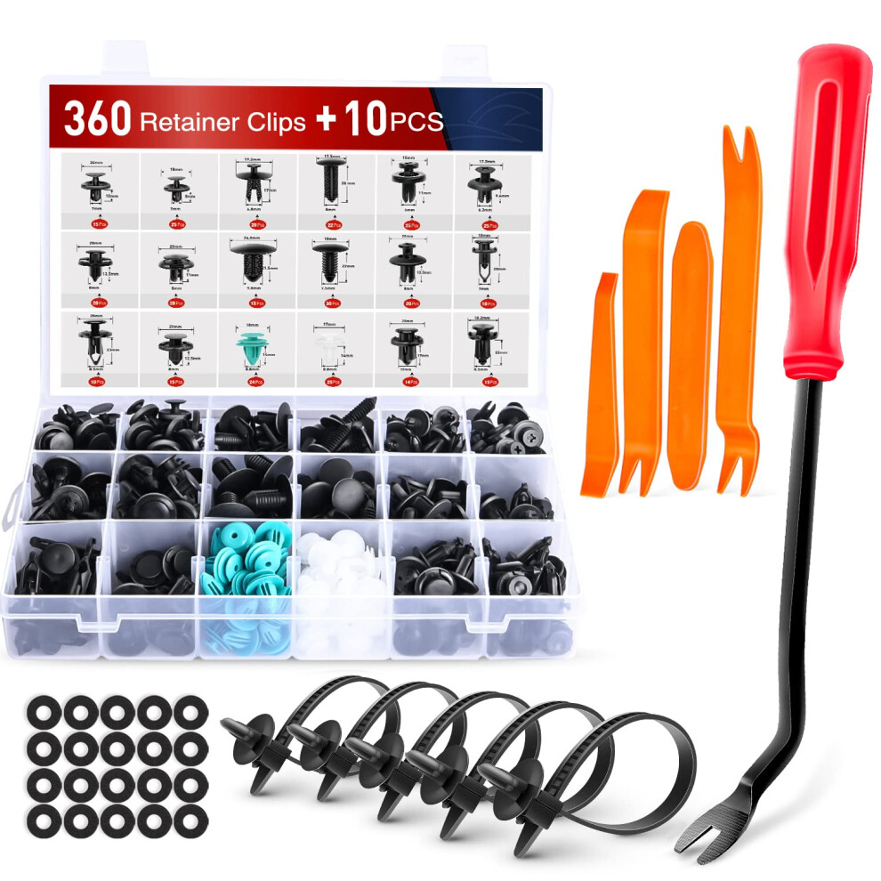 Nilight 360Pcs Car Retainer Clips Fastener Remover Kit - 18 Most Popul 781621092574