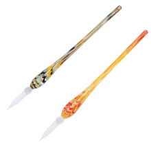 Gullor 2 pezzi penna a immersione in vetro penna a firma in vetro fatta a mano vintage - multicolore B
