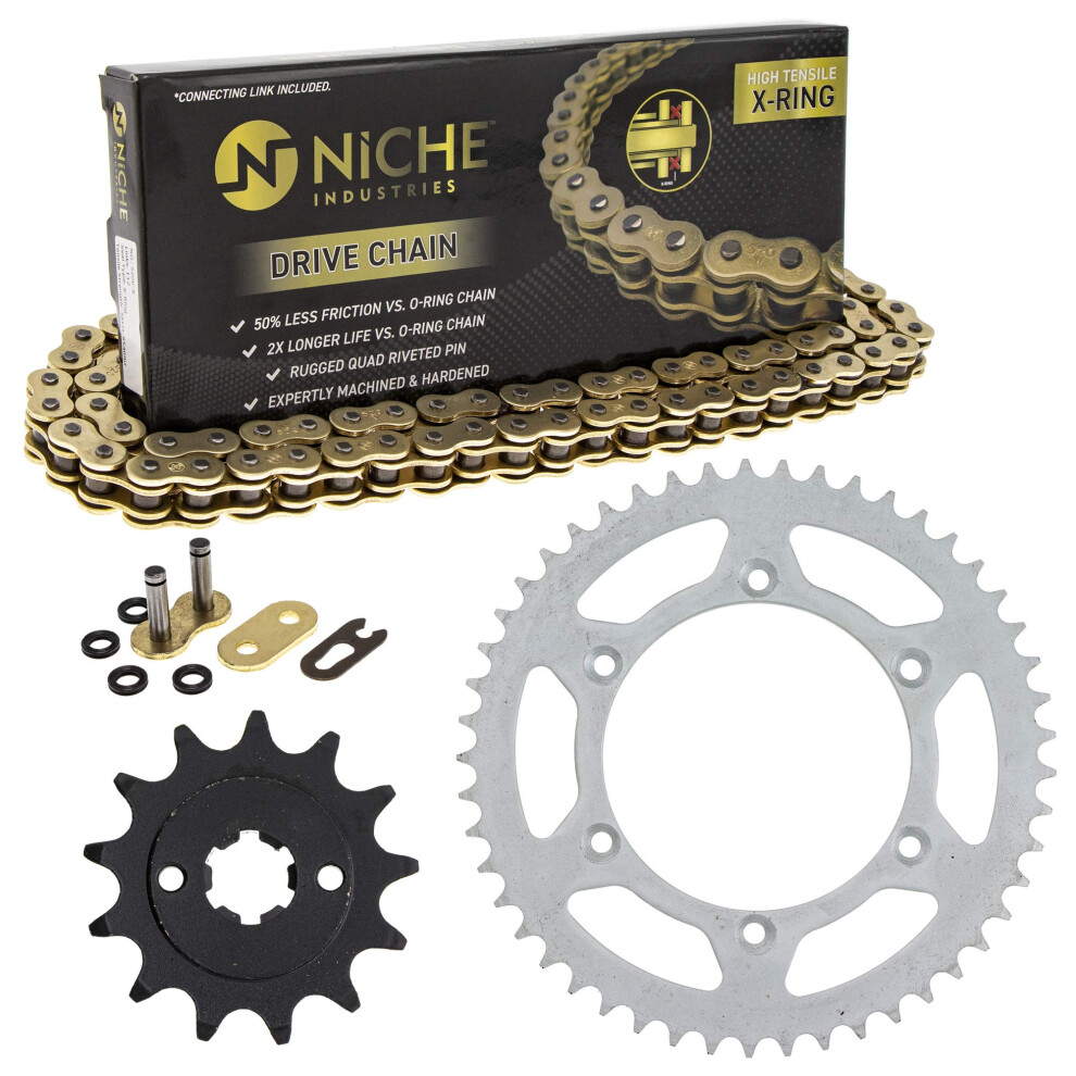 Niche Drive Sprocket Chain Combo For Yamaha Ttr230 Front 13 Rear 49 Tooth 520V-X X-Ring 106 Links 803467087009