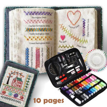 (B) Imitation linen DIY Sewing Book With Embroidery Name Enhance Your Crafting Skills Embroidery Sewing Book Portable