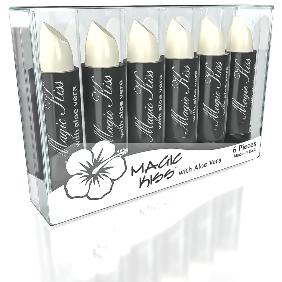 Magic Kiss Lipstick Set Aloe Vera Color Changing 6 Pack MADE IN USA (White)-image-OPC-PFNHDQ9-NEW