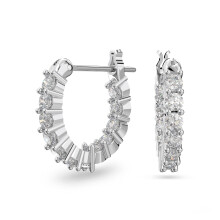 Swarovski Matrix Vittore Rhodium Plated And Zirconia Hoop Earrings 5562126 For Women