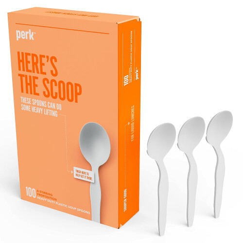Perk Plastic Soup Spoon Heavy-Weight White