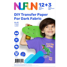 NuFun Activities Inkjet-bedruckbares Transferpapier zum Aufbgeln fr T-Shirts, 11 x 17 (12 dunkle Stoffe)