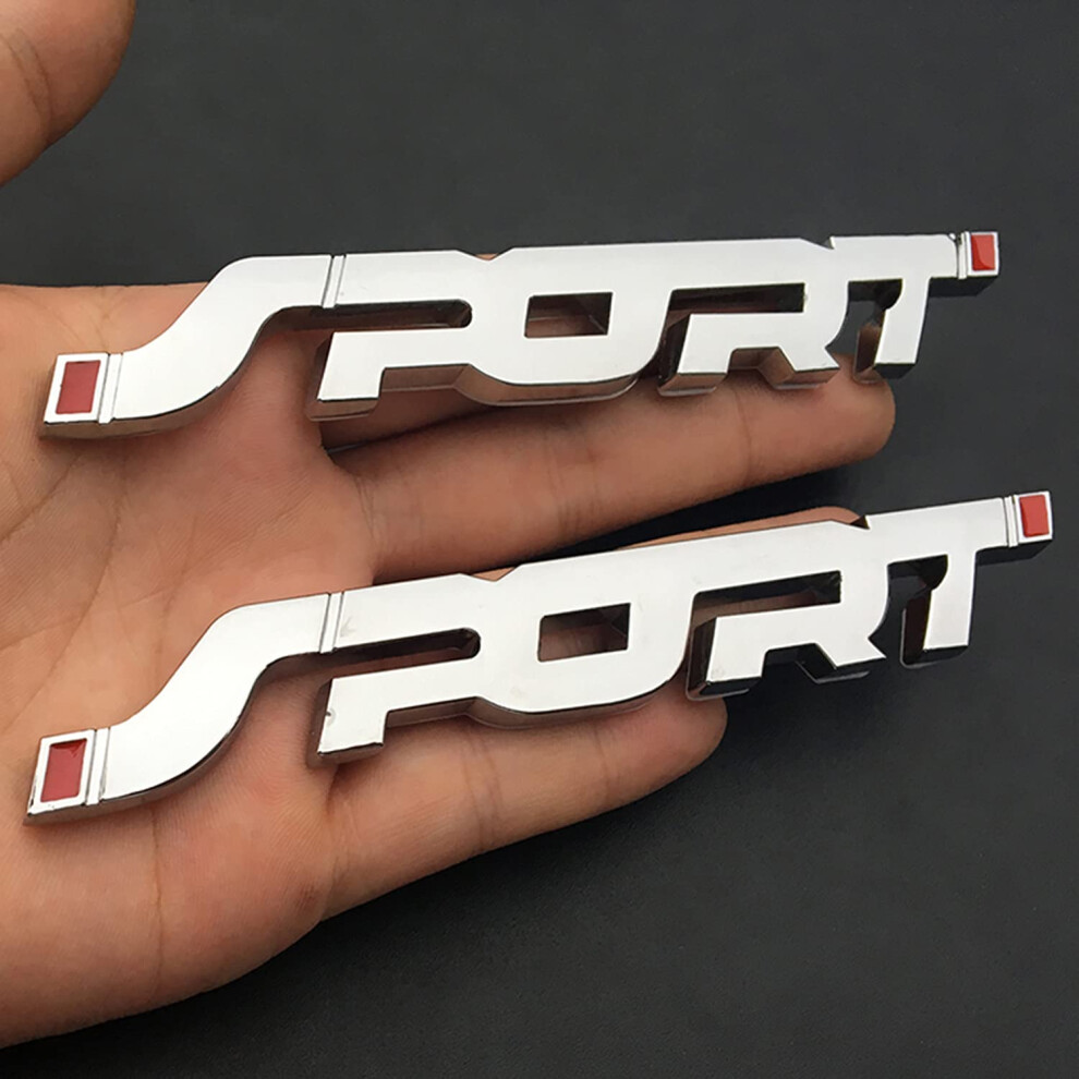 Lot de 2 autocollants de sport en m   tal pour voiture HUAPX 3D Premium pour garde-boue lat   ral et arri   re