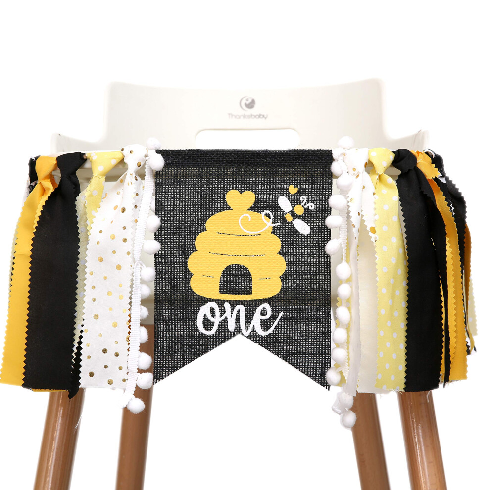 Banni   re d'abeille WAOUH pour d   coration de chaise haute pour 1er anniversaire