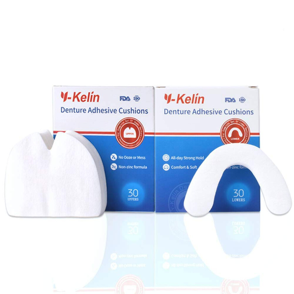 Y-Kelin Denture Adhesive Cushions Uppers & Lowers Adhesive-Free Dentu