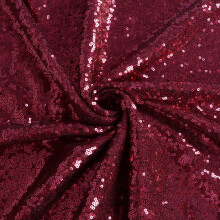 AMZLOKAE Fabric by The Yard Burgundy Sequin Fabric Glitter Fabric Shower Curtain Lining Fabric by The Yard for Dress Clothing DIY Sewing Material (1 Y
