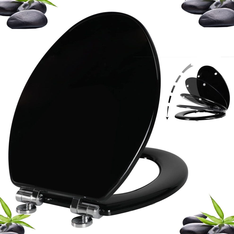 Angel Shield Toilet Seat With Zinc Alloy Hinges Quiet-Close Quick-Rele 636339784474