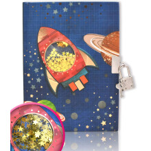 GINMLYDA Diario per ragazzi con lucchetto per bambini Diari per astronavi 7,1x5,3 160