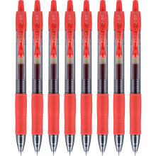 Pilot G2 Premium Gel Roller Pens Fine Point 0.7 mm Red Pack of 8