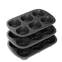 Tiawudi 3 Pack Nonstick muffinipannu hiiliterksinen kuppikakkupannu, joka on helppo puhdistaa ja sopii tydellisesti muffinien tai kuppikakkujen val