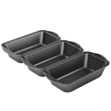 3 pakke nonstick-br?dform i kulst?l, stor br?dform 9 1/2"""" x 5""""