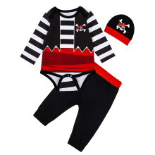 Chlapcensk    pir   tsky overal s dlh   m ruk   vom a ciapkou M   j prv    halloweensky pir   tsky outfit (0-3 mesiace) cierny