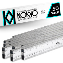 NOKKO-Lineale fr das Klassenzimmer 50 Stck transparentes Kunststofflineal 12 Zoll / 30 cm transparentes Schullineal mit Zoll- und Zentimetera