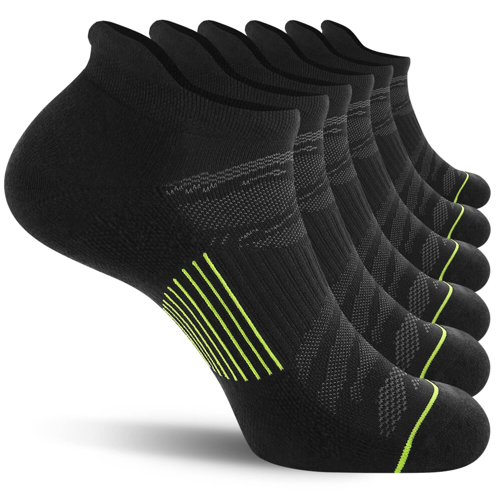 FITRELL 6 Pack Mens Ankle Running Socks Low cut cushioned Athletic Spo
